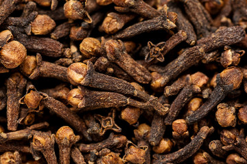 freshly dryed clove spice texture close up  