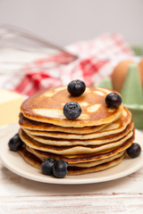 High pile of delicious pancakes