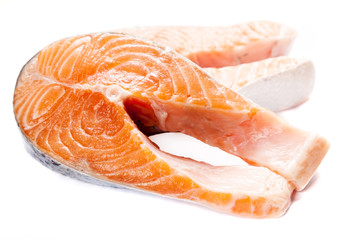 Salmon fillet slices