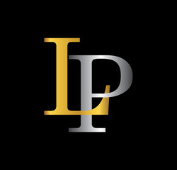 LP initial letter with gold and silver