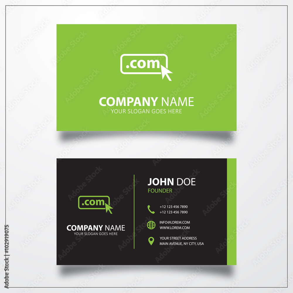 Poster domain com icon. business card template
