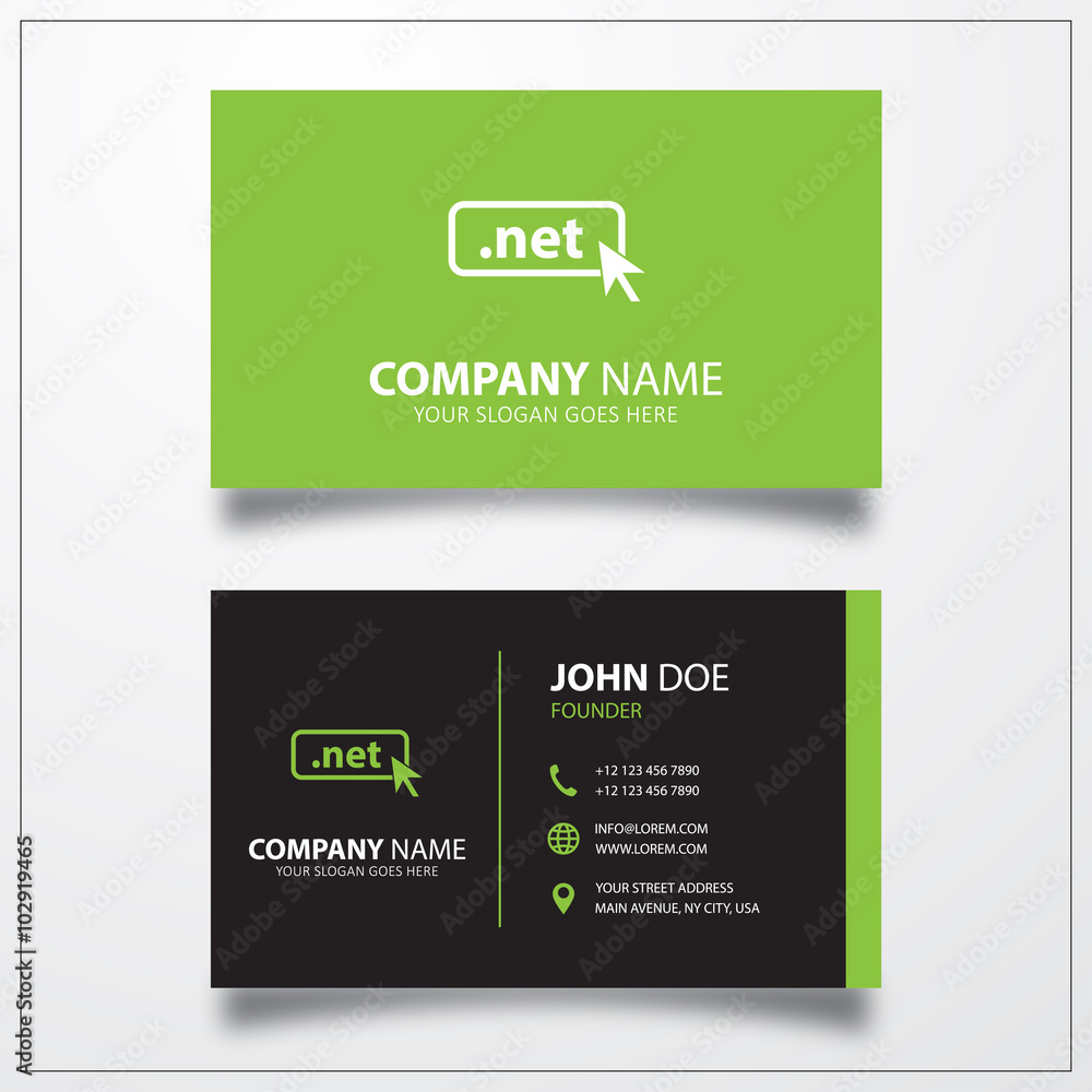 Poster domain net icon. business card template