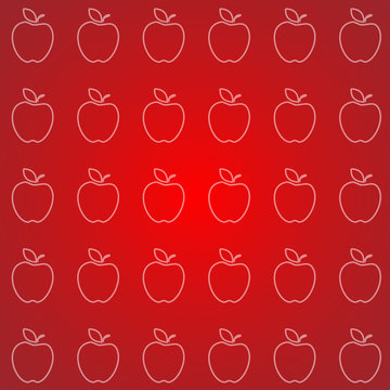 Red Apple Background Pattern Vector EPS10, Great for any use.