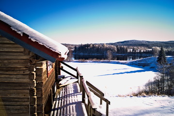 view over a river and a lake
