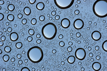  water drops on glass