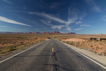 Fototapeta na wymiar Highway at Monument Valley