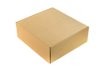 Closed cardboard Box or brown paper box isolated with soft shado
