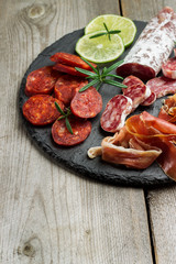 Traditional spanish tapas or italian antipasti