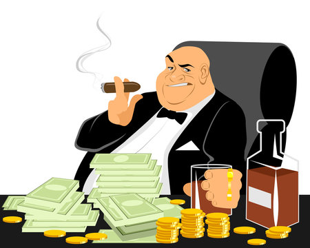 Rich man smoking Stock Vector | Adobe Stock