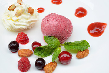 Homemade Organic Berry Sorbet Ice Cream
