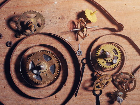 clock parts wood