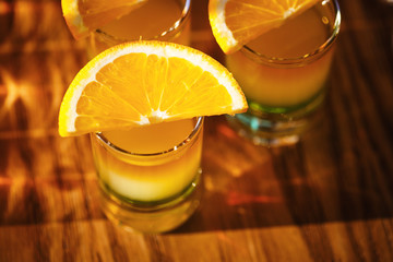 Drink shots with fruits