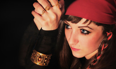 Portrait of girl pirate