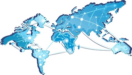 Internet on world map