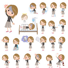 Short hair black high necked women About the sickness