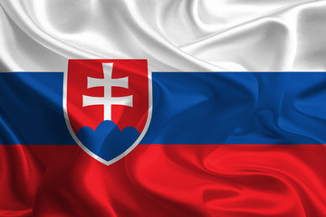 Fototapeta premium Waving Fabric Flag of Slovakia