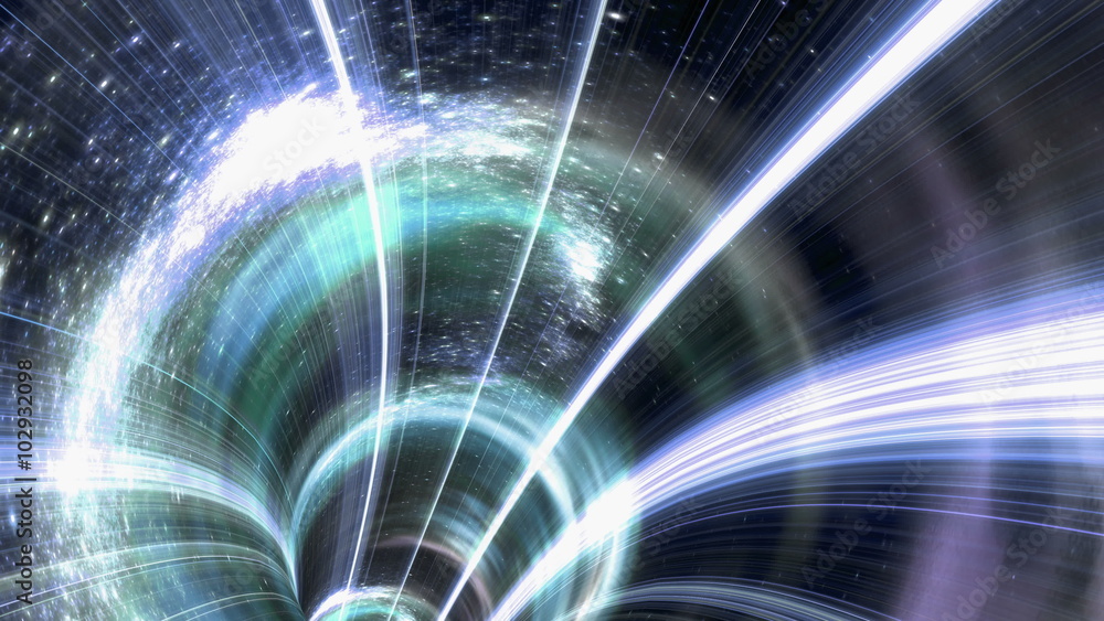 Poster animated wormhole a tunnel through space. loop-able 4k