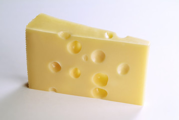 Single slice of Swiss cheese