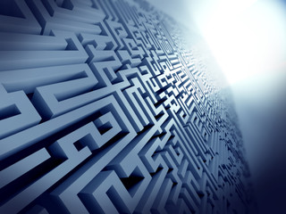 blue maze ,complex problem solving concept