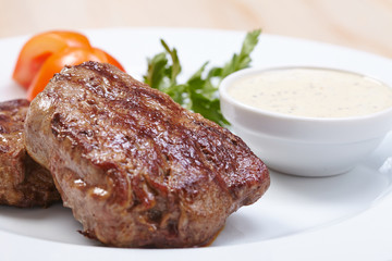 steak with sauce