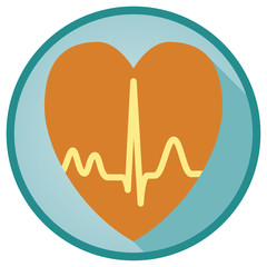 ECG flat vector icon