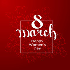 March 8 greeting card. Background vector template