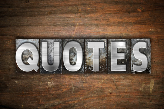 Quotes Concept Metal Letterpress Type