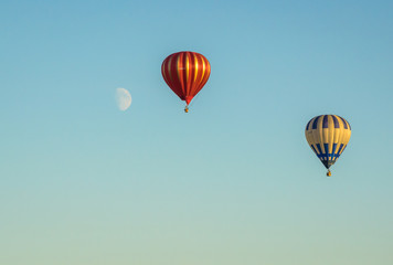 Fly with hot air balloon to the moon