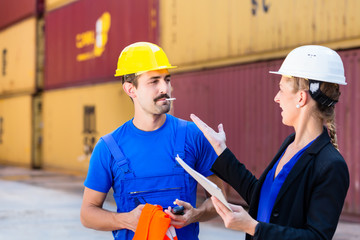 Smoking employee in port or container terminal