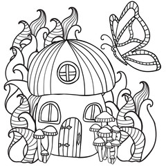 Hand drawn artistic ethnic ornamental patterned floral frame in