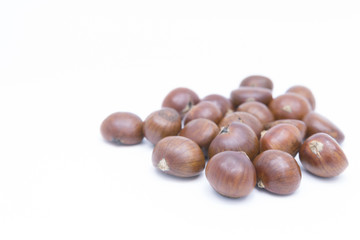 Fresh Chestnuts isolated on white