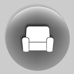 Flat paper cut style icon of furniture