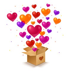 box and hearts