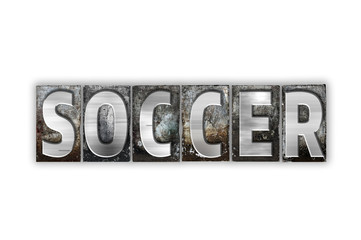 Soccer Concept Isolated Metal Letterpress Type