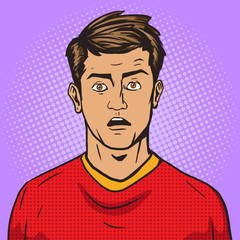 Surprised man pop art style vector illustration