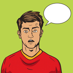 Surprised man pop art style vector illustration