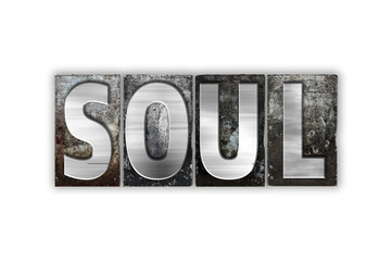 Soul Concept Isolated Metal Letterpress Type