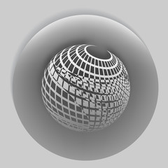 Wireframe Design Element. 3D Sphere