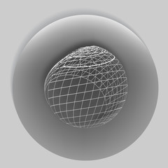 Wireframe Design Element. 3D Sphere