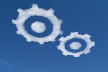 Cloud Gears in Blue Sky