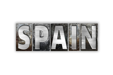 Spain Concept Isolated Metal Letterpress Type