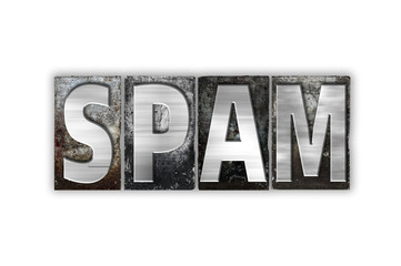 Spam Concept Isolated Metal Letterpress Type