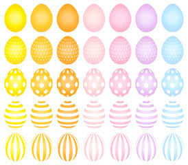 Set Easter Eggs Pattern Pastel