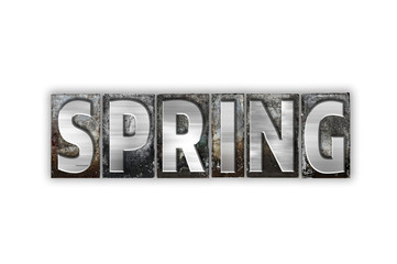 Spring Concept Isolated Metal Letterpress Type