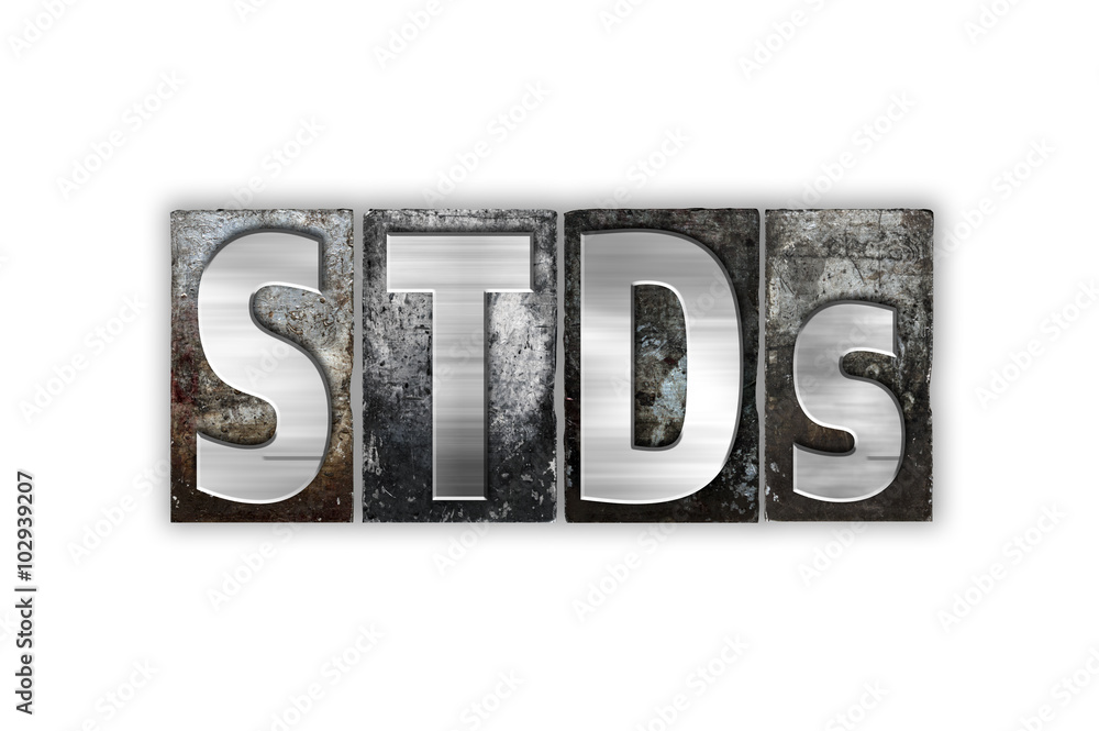 Wall mural STDs Concept Isolated Metal Letterpress Type