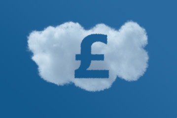 British Pound Symbol seen in a Cloud