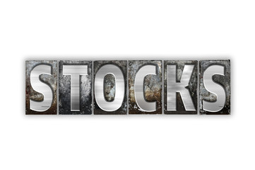 Stocks Concept Isolated Metal Letterpress Type