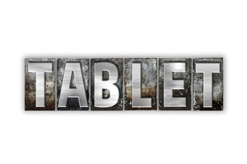 Tablet Concept Isolated Metal Letterpress Type