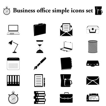Office tools business 20 simple icon on colorful background