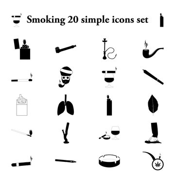 Smoking 20 simple icons set